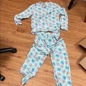 Women's Heart Pattern Pajama Set